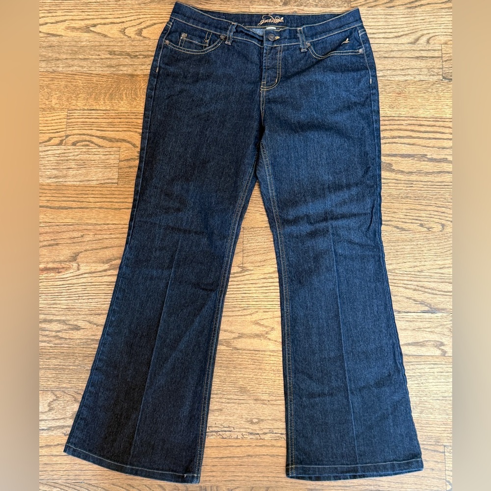 Grane Wide Leg Dark Blue Denim Jeans Juniors Size 11 High Rise Y2K Style